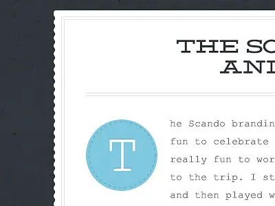 Design Diary re-design - single post with drop-cap blog drop cap paper texture