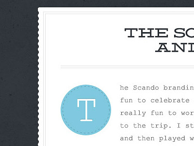 Design Diary re-design - single post with drop-cap blog drop cap paper texture