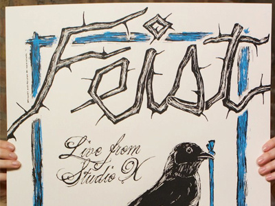 Feist Poster concert cougar paper double door poster screenprint typography wxrt
