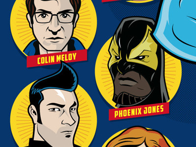 Rainn Wilson Event Poster anna faris character chris pratt comedy illustration mindy kaling phoenix jones portrait poster print rainn wilson talk show the office vector