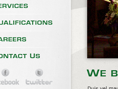 Navigation and a bit of the Banner banner beige construction green light sidebar texture
