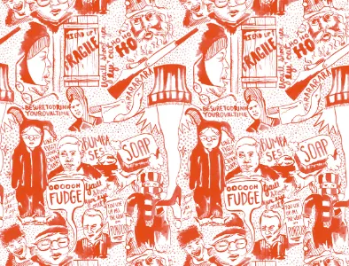 A Christmas Story Wrap a christmas story christmas holidays illustration leg lamp pattern wrap wrapping paper