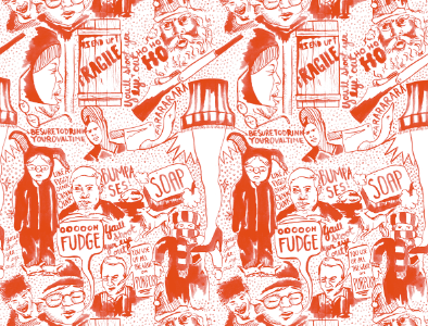 A Christmas Story Wrap a christmas story christmas holidays illustration leg lamp pattern wrap wrapping paper