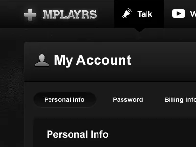 Mplayrs / My Account dark header settings