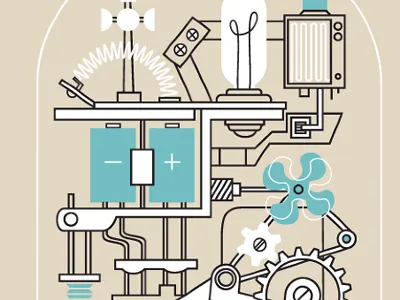 The Lamp illustration invention machine