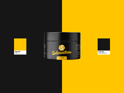 Solventless (A Cannabis Brand) - Color Palette bee brand branding cannabis design graphic design jar logo package packaging yellow