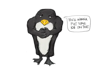 Bruiser the Penguin autodesk sketchbook pro bouncer hands ice knuckles penguin sketch