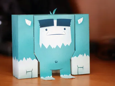 Paper Yeti cold paper sasquatch snow yeti
