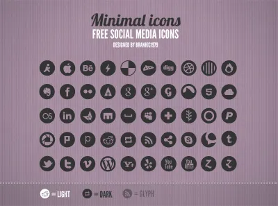 Free Social Media Icons (PSD) clean freebie icon icons media minimal psd simple social social icons