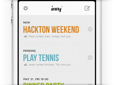 Invy list view app iphone listview