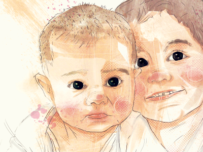 Nieces portrait babies family illustration nieces portrait xmas