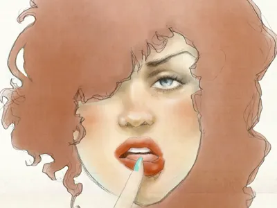 Rose girl illustration portrait sketch