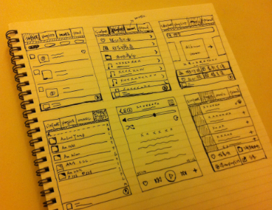 Wireframes app music