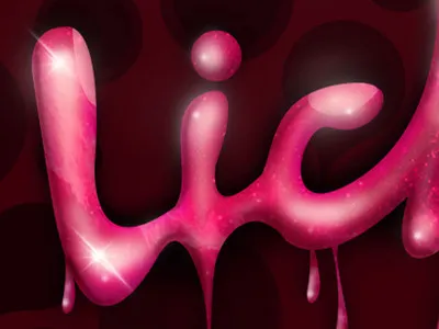 Shinny Typo lick my design awesome typo design glossy lick pink shinny text typo