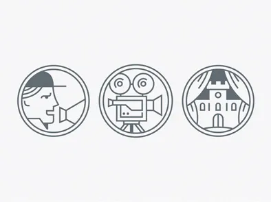 Director, cameraman, set designer cameraman cinema director icon