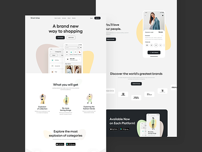 Product page for the Smart shop android app store design e commerce interaction ios landing landing design landing page motion motion design product page product page design shop ui ux web web design website website design