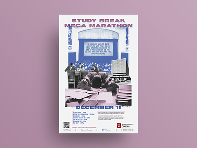 Study Break Mega Marathon film series poster collage design film poster graphic design illustrator photoshop poster poster art poster design