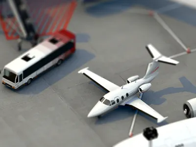 Little Airport Scene Teaser 3d airport rendering teaser