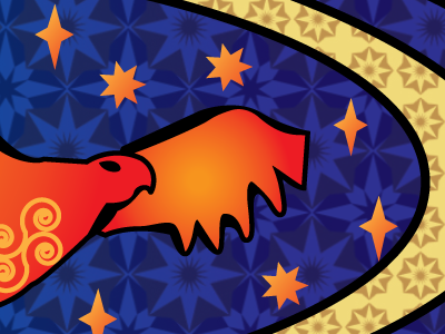 Phoenix Bookmark art nouveau illustrator phoenix student work