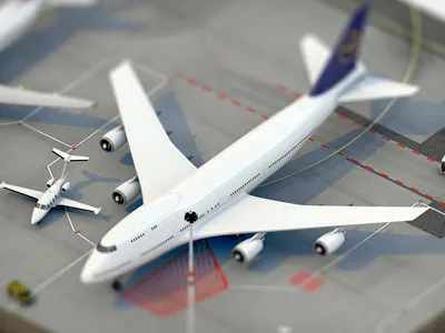 Tiny Airport Scene Teaser airbus airport blur cuuuuuuuuuuute dof lufthansa plane rendering small tiny