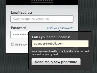 Forgot Password admin backend bc black box cms collection dropdown forgot grey login password pattern request rubbik signin texture ui yellow