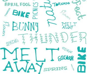 Spring Season Lettering bright bunny cloud color colors colour colours concept conceptual cute easter flower flowers graphic holiday outline pattern project rain season spring umbrella vector weather