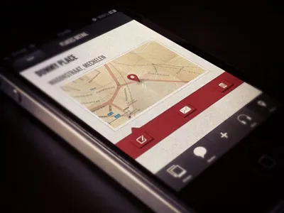 First iPhone app app delete edit fold iphone mail map marker mobile place ui
