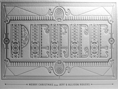 Merry Christmas lettering letterpress ornamental type typography
