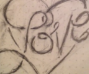 Love hand lettering love sketch