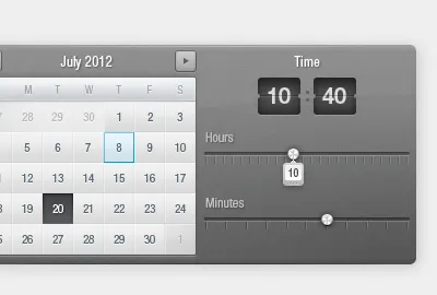 Date Picker date grey noise picker slider time