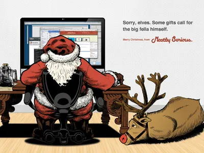 Mostly Serious Christmas Card card christmas helvetica illustration mostly serious print red tan