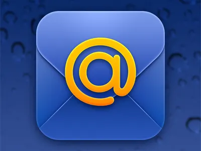 Icon for @mail.ru app blue icon ios mail orange