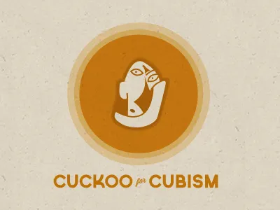 Cuckoo for Cubism art history illustration minimal orange pictogram texture