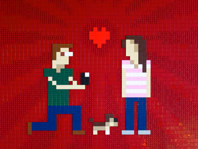 8-bit LEGO Engagement! 8 bit engagement lego