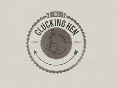 Hen Badge arrow badge banner brown chicken cluck distress egg farm hen icon illustration illustrator logo photoshop texture vicbell vintage