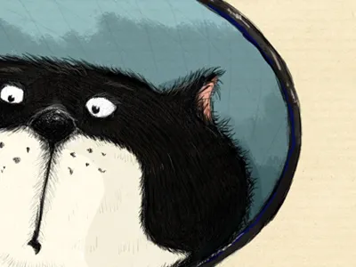 Lamp Cat black blue cat colored digital illustration texture white