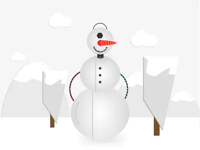 SnowBOT fun illustration robot snowman tech