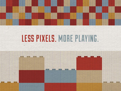 Less Pixels. More Playing. legos pixels to resolve project