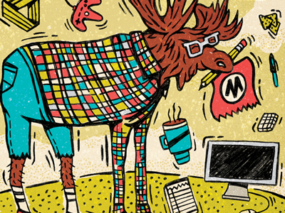 Moosylvania | Thanks! fun hand drawn illustration moose moosylvania