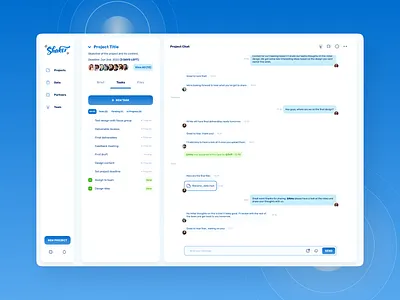 Project Management Dashboard Concept chat concept dashboard figma messages navigation project managment saas tasks team