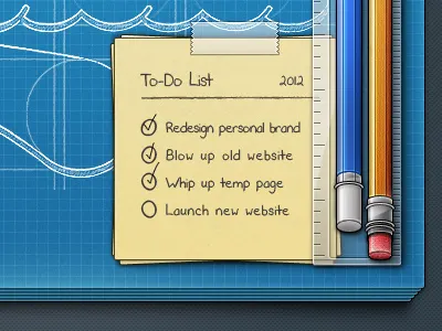 To-Do blueprint note pencil splash tape temp to do