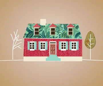 little box collage house illustration