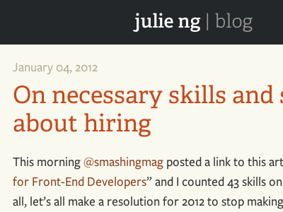 Blog Typography blog responsive tumblr typekit typography