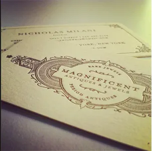 Magnificent Antiques Business card branding business cards identity letterpress logo