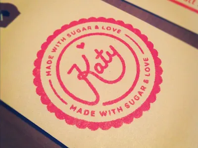 Katy's Stamp circle crest rubber stamp stamp tag