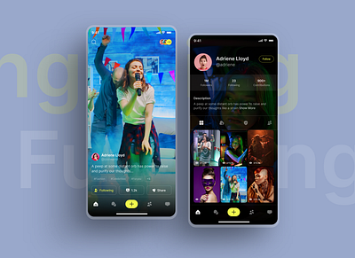 Social Media Mobile App Design To Share Short Videos ios app mobile app social media ui ui ux design