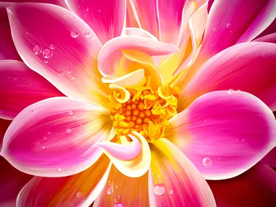 Flower color drop flower handmade icon illustration leaf sketch water