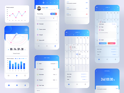 Learning tool APP app blue color design iphone learning tools the gradient ui ux