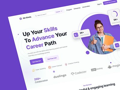 Online Learning Landing Page design e learning education elearning figma download figma freebies free figma download freebies landing page online learning ui ui design ui ux uikit uiux design ux design web web design website website design