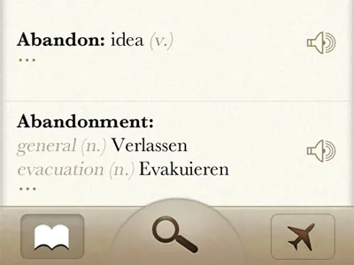 Languages Tab Bar app dictionary ios iphone mobile tabbar texture translation ui